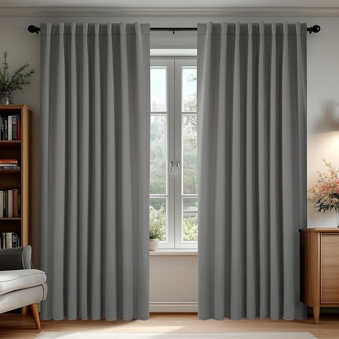 Deconovo Blackout Curtains, Thermal Insulated, W70 x L95 2 Panels, Back Tab by Deconovo