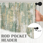Emvency 4 Pack Valances Window Treatments, Abstract Sage Rustic Vintage Drapes - Image 5