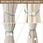 Hion Magnetic Curtain Tiebacks Blue 6 Pack, Curtain Tiebacks Buckles Holdbacks - Image 5
