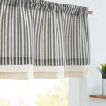 jinchan Linen Valance Curtain Striped Small Window Curtain Double Layer Light by JINCHAN
