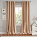 MIULEE Velvet Curtains Blush Beige Elegant Grommet Thermal Insulated Soundproof by MIULEE