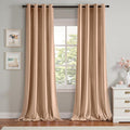 MIULEE Velvet Curtains Blush Beige Elegant Grommet Thermal Insulated Soundproof by MIULEE