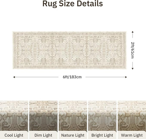 2x6 Hallway Washable Runner Rug - Image 2