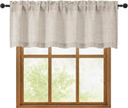 OWENIE Linen Valances for Windows 1 Pcs 18 Inch Length, Light Filtering by OWENIE