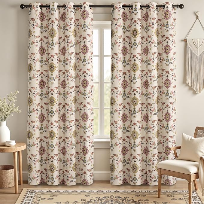 Boho Floral Blackout Curtains for Living Room - Image 6