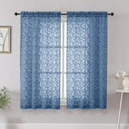 Chyhomenyc Dusty Blue Sheer Curtains 54 Inch Length by Chyhomenyc