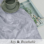 Lecloud Leia Light Grey 2 PCS Sheer Kitchen Curtains 30 Inch Length, Breathable - Image 9