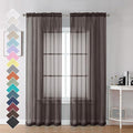 OVZME Chocolate Brown Sheer Curtains 84 Inches Long 2 Panels, Light Filtering by OVZME