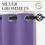 NICETOWN Blackout Curtains for Bedroom, Lilac Purple, 42 W by 80 L, Thermal - Image 2
