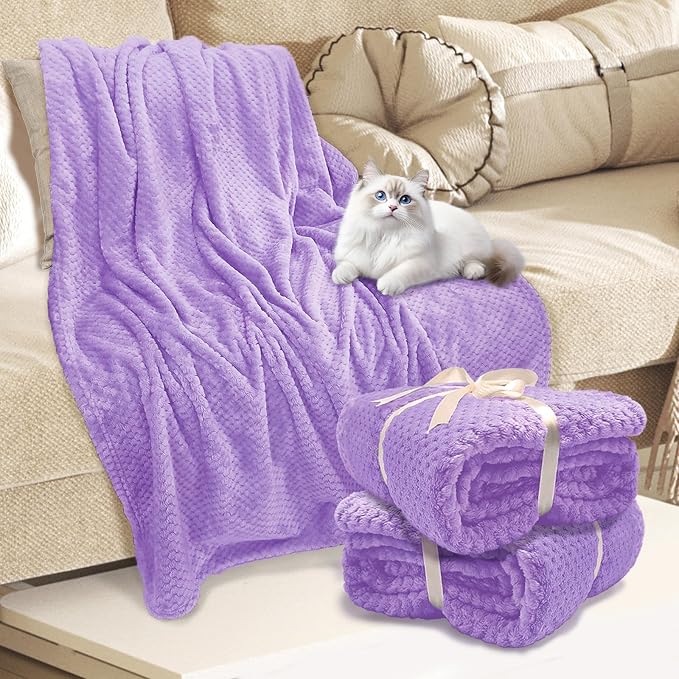 4 Pack Fleece Throw Blankets 50x60 Inches - Image 8