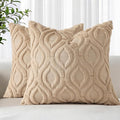 decorUhome Throw Pillow Covers 20x20 Inch Set of 2, Soft Plush Faux Wool Light by decorUhome