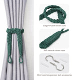 NICEEC 4 Pack Natural Cotton Rope Curtain Tiebacks Elegant Boho Style - Image 2