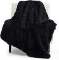 Bedsure GentleSoft Fluffy Black Throw Blanket Gifts by BEDSURE