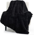 Bedsure GentleSoft Fluffy Black Throw Blanket Gifts by BEDSURE
