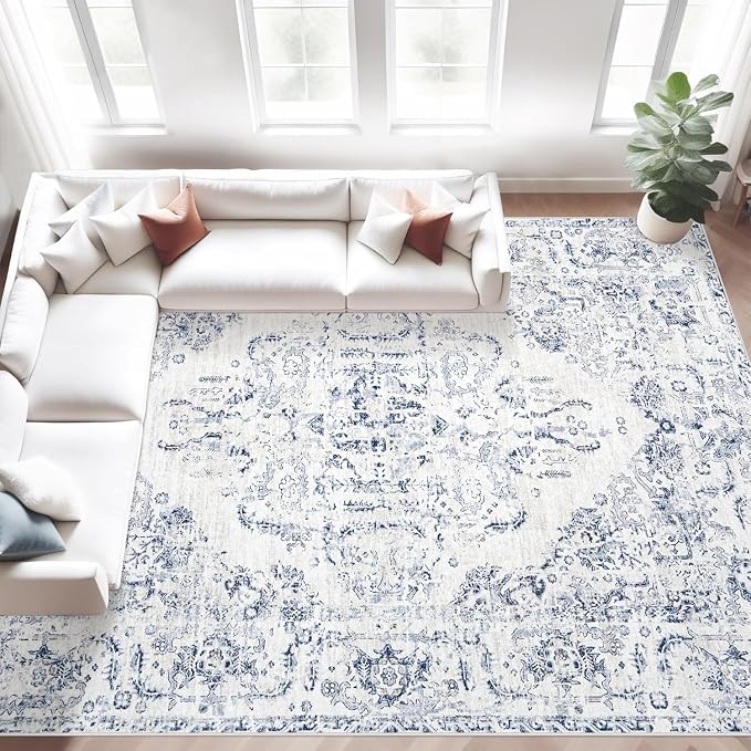 9x12 Area Rugs for Living Room: Washable Rug Vintage Large Rugs Soft Non Slip by MXSANYOORUG
