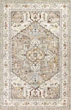 Yamaziot Area Rug 5x7, Non-Slip Washable Boho Vintage Living Room Bedroom Rug - Image 2