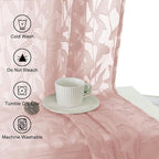 Lecloud Leia 54 Inch Living Room Blush Sheer Curtains 2 Panels, Lightweight - Image 8