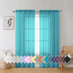 Aiyufeng Turquoise Sheer Curtains 72 Inch Length 2 Panels Set, Light Filtering by Aiyufeng