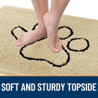 OLANLY Dog Door Mat for Muddy Paws 30x20, Paw Print Design, Absorbs Moisture - Image 4