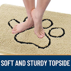 OLANLY Dog Door Mat for Muddy Paws 48x30, Paw Print Design, Absorbs Moisture - Image 4