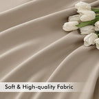 MIULEE Taupe Back Tab Blackout Curtains 120 Inch Long 2 Panels Set - Image 6
