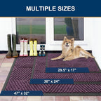 Smiry Front Door Mat Outside Entrance, Heavy Duty Sturdy Natural Rubber Doormat - Image 2