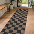Lahome Colette Checkered Easy Jute 2x8 Runner Rug, Washable Kitchen Runner Rug by Lahome