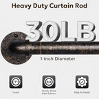 Zeerobee Curtain Rods for Windows 48 to 84, 1 Inch Industrial Wrap Around - Image 4