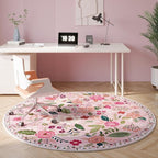 Rugcomf Round Rug 6ft Washable Circle Rug Non Slip Low Pile Boho Floral Small - Image 5