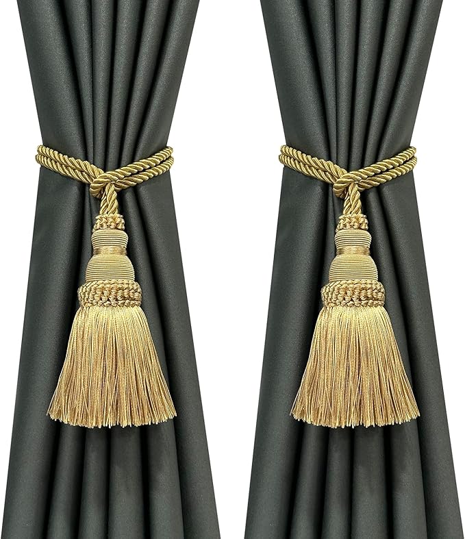 Fenghuangwu 2 Pack Curtain Tie Backs Rope Tassels by fenghuangwu