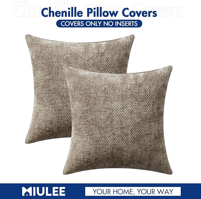 MIULEE Pack of 2 Lumbar Couch Throw Pillow Covers 20x12 Inch Neutral Khaki - Image 7