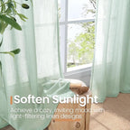 BGment Sage Green Linen Curtains 40 Inch Length - Image 5