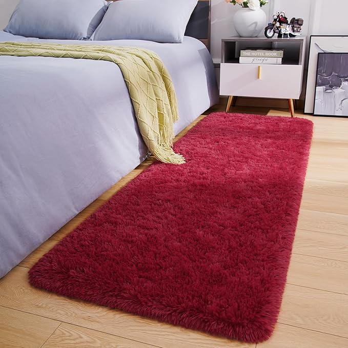 Amearea Shag Fluffy Runner Rug for Bedroom Girls Living Room, 2x6 Feet Extra by AmeareaDirect