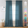 OVZME Dusty Blue Sheer Curtains 108 Inches Long, Light Filtering Semi by OVZME