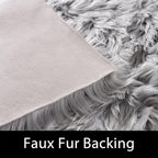 Latepis Faux Sheepskin Fur Rug 2x4 Feet Light Grey Fluffy Rugs Shag Furry Rug - Image 4