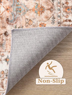 SERISSA Boho Washable Runner Rug, 2x5 Non-Slip Vintage Peach Cream Hallway - Image 3