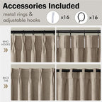 MIULEE Pinch Pleated Thick Linen Curtains 90 Inches Long 2 Panels - Image 8
