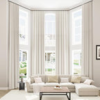 Guken Cream 100% Blackout Cream Linen Curtains 52 Inch Wide by 148 Inch 2 by Guken