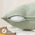 MIULEE Pack of 2 Couch Throw Pillow Covers 20x20 Inch Light Green Modern Boho - Image 5