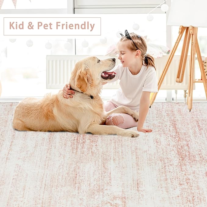 Washable Rugs 4x6 Area Rugs for Living Room, Kids Room, Nursery- Soft Faux Wool - Image 6