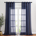 NICETOWN Linen Sheer Living Room Curtains 90 inch Long, Privacy Chic Semi Sheer by NICETOWN