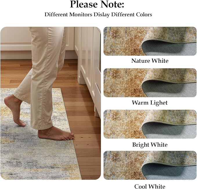 2'6''x12' Washable Kitchen Runner Rug: Modern Abstract Runners - Image 7