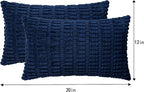 Pack of 2 Corduroy Decorative Throw Pillow Covers 12x20 InchSoft Boho Striped - Image 4