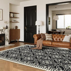 Latte&Fog 6x9 Area Rugs for Living Room Bedroom, Large Vintage Washable Rug - Image 3