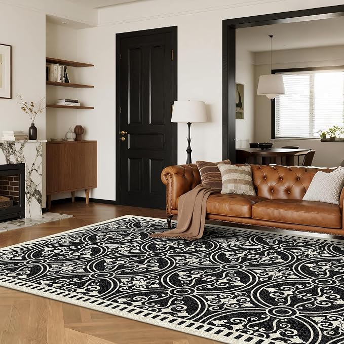 Latte&Fog 6x9 Area Rugs for Living Room Bedroom, Large Vintage Washable Rug - Image 3