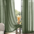 Olive Green Curtains 120 inch Length 2 Panels - Image 5
