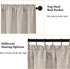 OWENIE Linen Valances for Windows 1 Pcs, Light Filtering Textured Farmhouse - Image 4