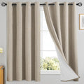 Yakamok Natural Linen Curtains 100% Blackout 63 Inches Long, Room Darkening by Yakamok