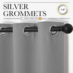 NICETOWN Silver Grey Thermal Insulated Grommet Blackout Curtains, Kids Window - Image 3