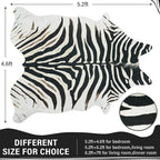 AROGAN Western Faux Fur Zebra Rug, 4.6 x 5.2 Feet Premium Animal Skin Print Rug - Image 2